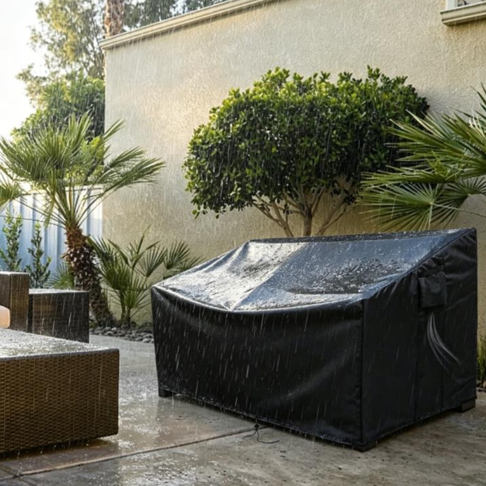 Outdoor Furniture Heavy - Robuste Gartenmöbel-Abdeckung Wasserdichter Outdoor-Sofa-Überzug Schwarze 210D