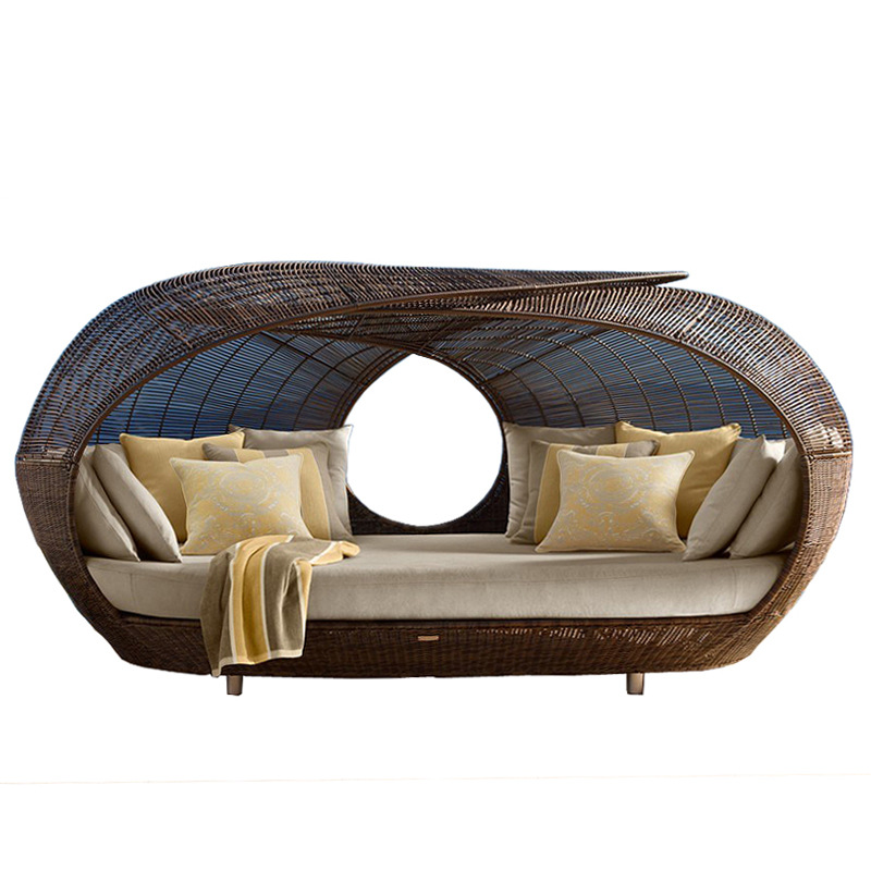 Outdoor Furniture For Sale - kv-Outdoor Bestseller Hochwertiges Halbrund-Rattan-Tagesbett, Gartenmöbel aus