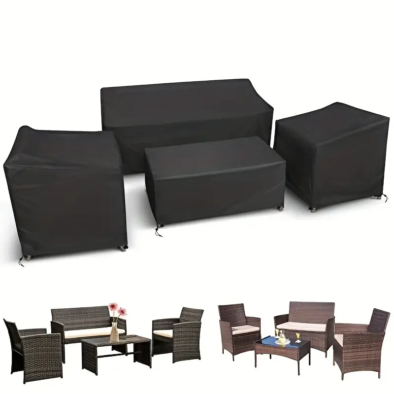 Outdoor Furniture Deals - 4 Stück/Set Terrassenmöbel-Abdeckungen, robuste, wasserdichte Gartenmöbel-Abdeckungen,