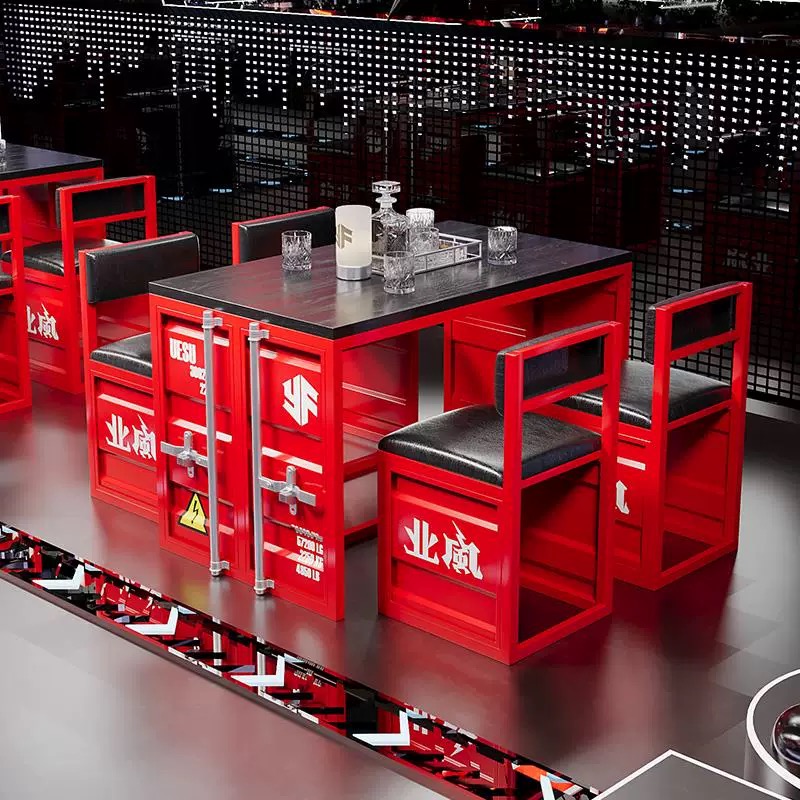 Outdoor Furniture Deals - Maßgefertigtes Industrie-Style Bar-Tisch- und Stuhl-Set mit