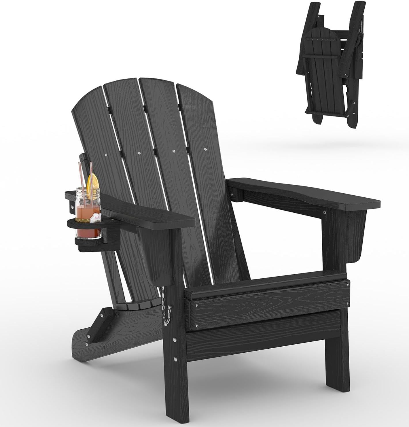 Outdoor Furniture Hdpe - Klappbarer Adirondack-Stuhl aus HDPE-Kunststoff, Wetterfester Gartenstuhl
