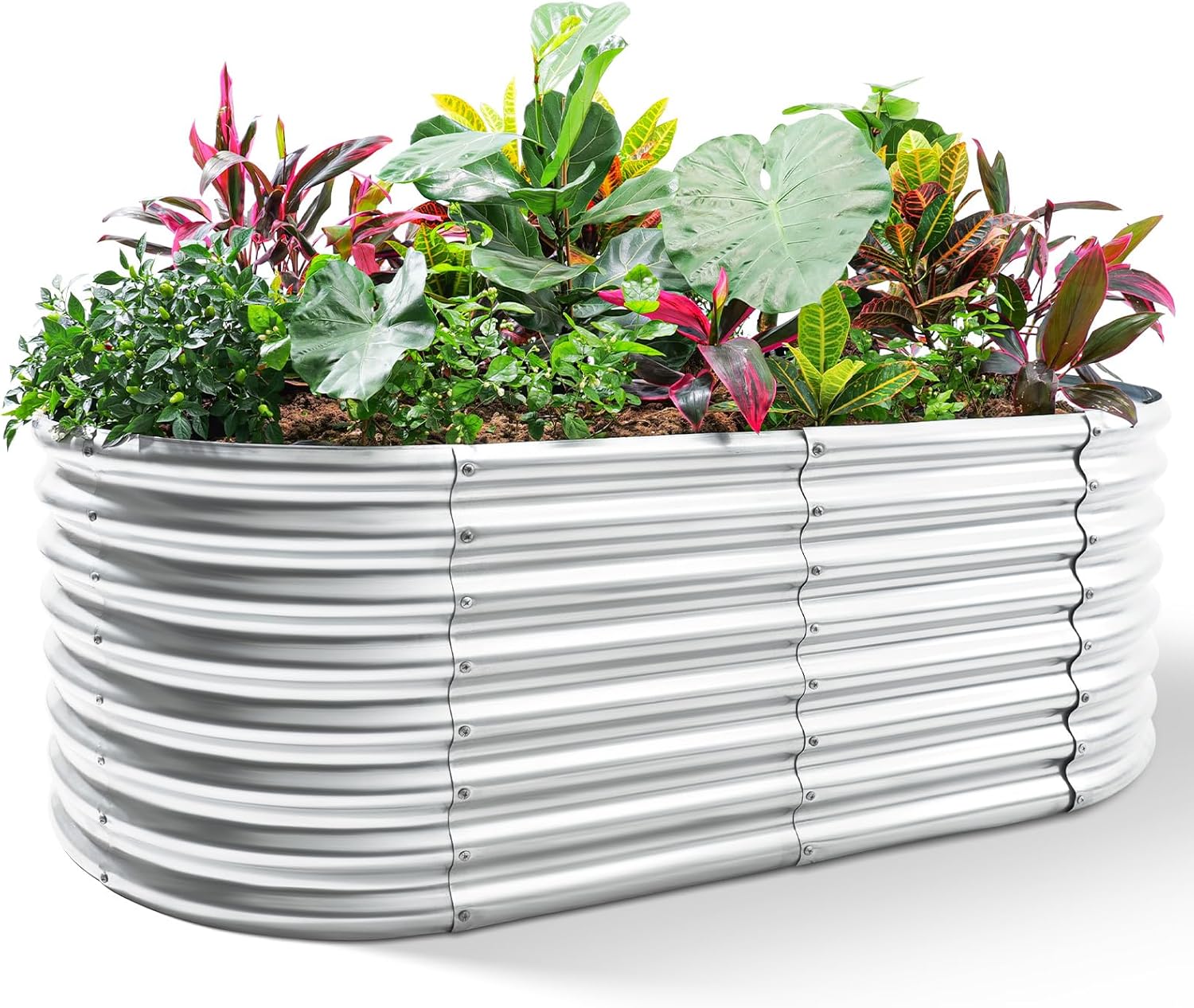 Planter Raised Metal - Verzinktes Hochbeet, 8x4x2ft Pflanzkästen für Draußen,