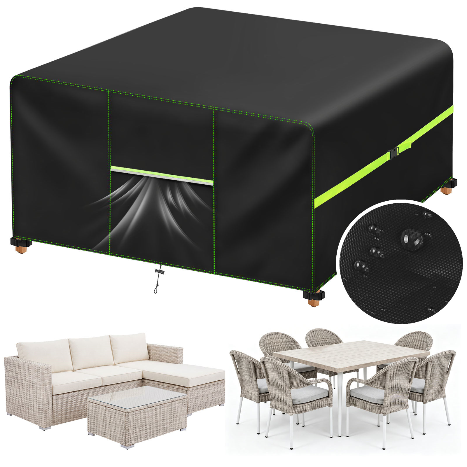 Outdoor Furniture Deals - Gartenmöbel-Abdeckung mit Lüftungsöffnung, wasserdicht, für Terrasse,
