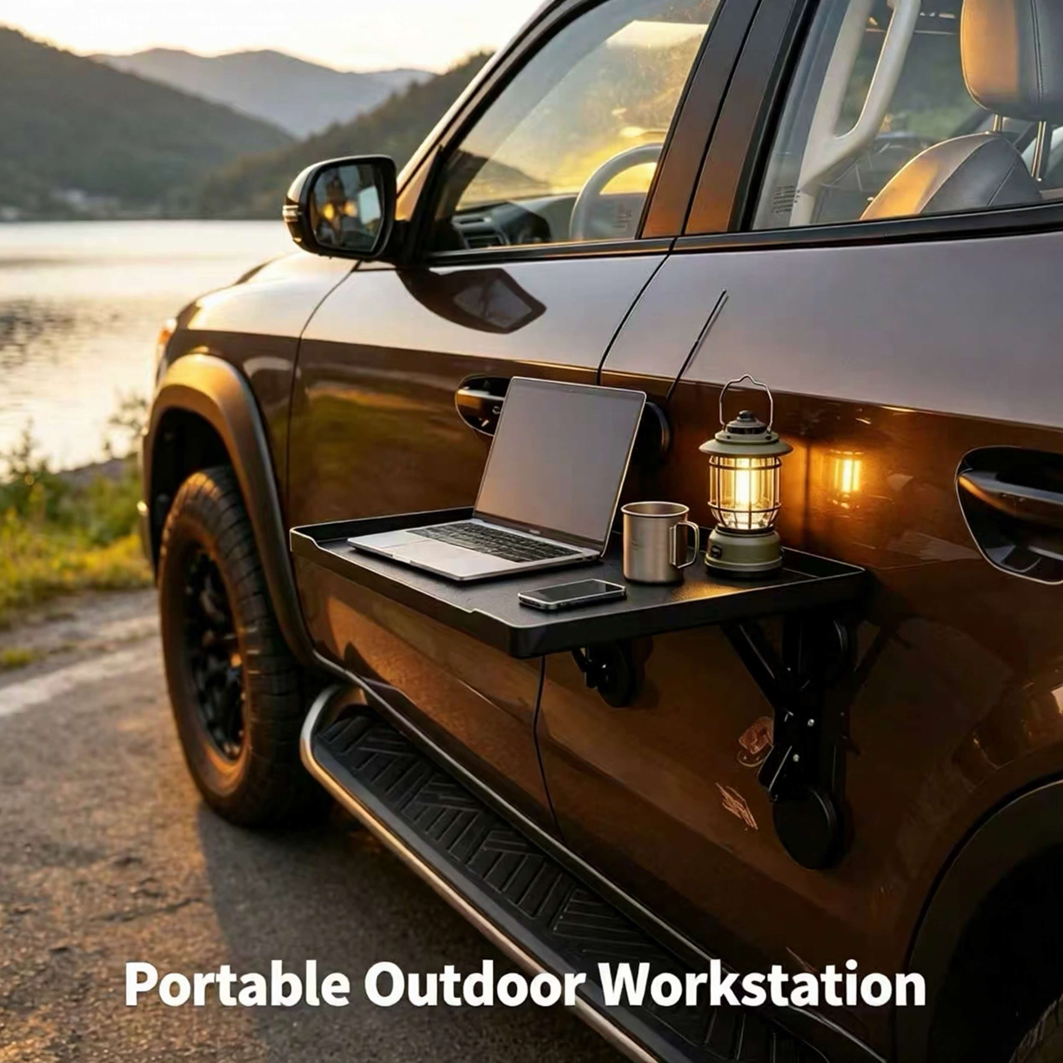 Outdoor Furniture Usa - Magnetischer Klappbarer Auto-Seitentisch Tragbarer SUV-LKW-Türtisch Camping-Tablett