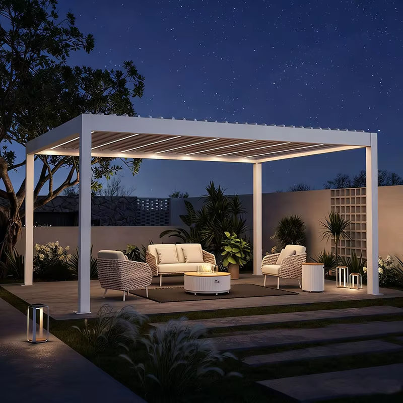 Outdoor Furniture Heavy - Rostfreier, robuster Gartenpavillon mit LED-Beleuchtung und