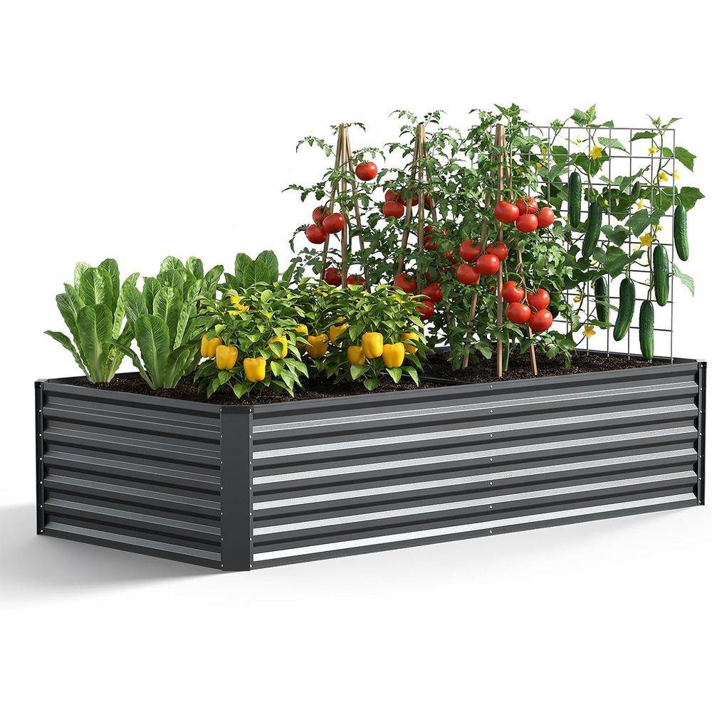 Planter Raised Metal - Großes Outdoor-Hochbeet aus Verzinktem Metall, 6x3x2ft,