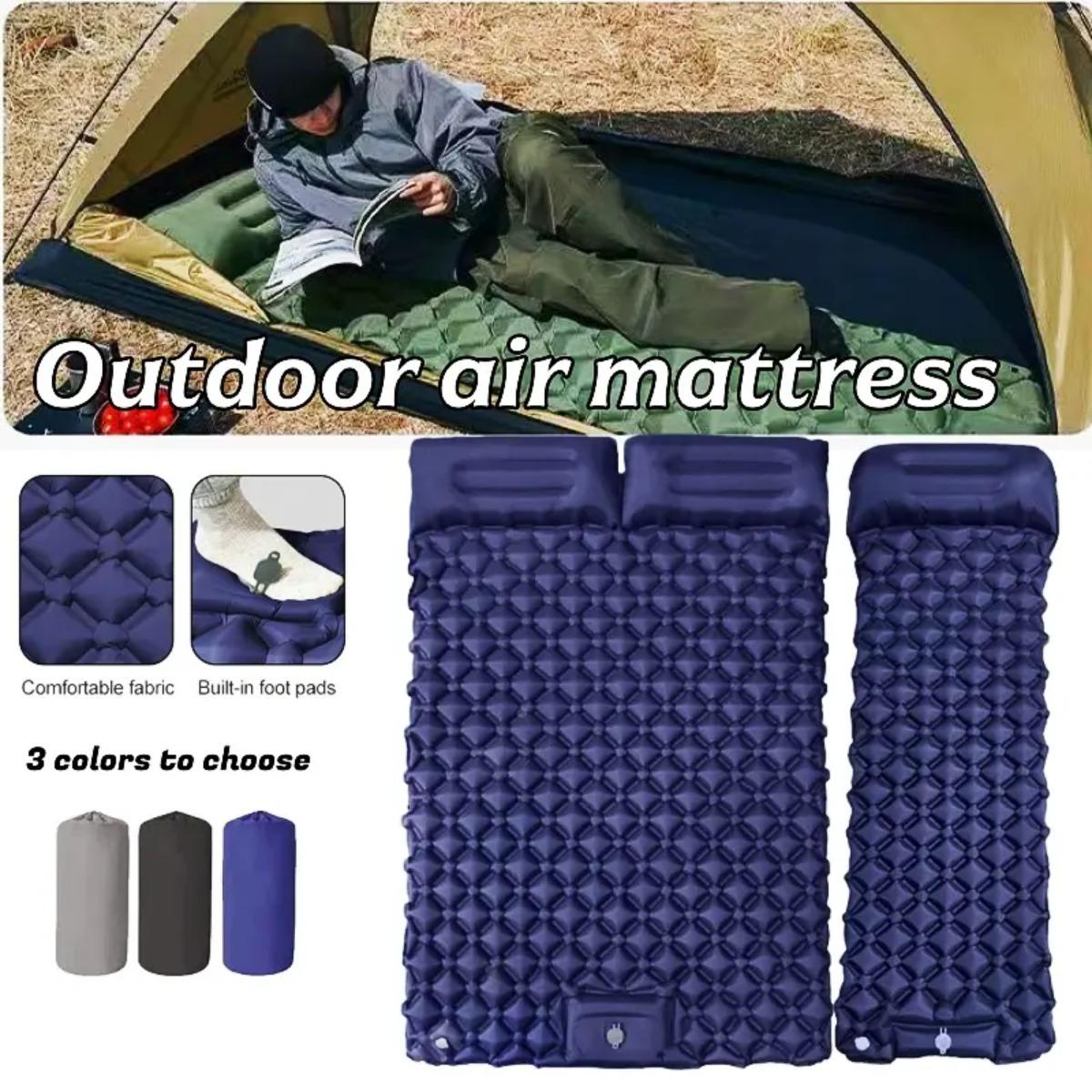 Outdoor Rug Waterproof - Einzel- und Doppel-Luftmatratze, faltbare Camping-Schlafmatte mit