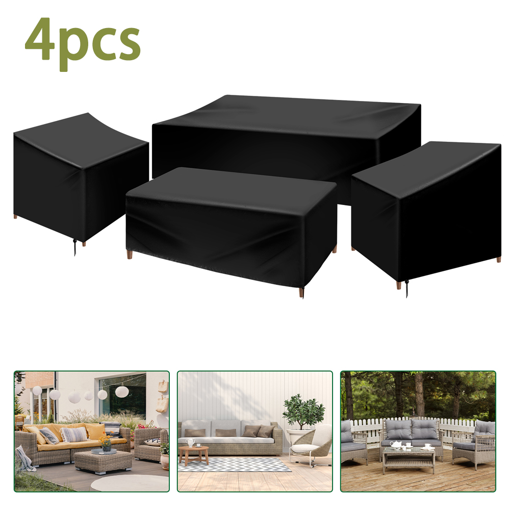 Outdoor Furniture Deals - 4-teiliges Abdeckungsset für Terrassenmöbel, robuste, wasserdichte