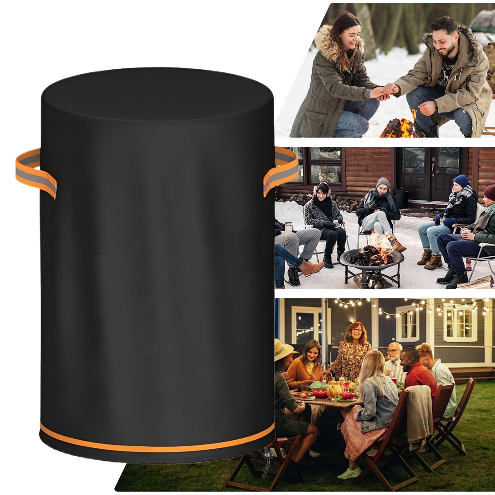 Outdoor Furniture Heavy - Feuerstellen-Säulenabdeckung, robust, wasserdicht, Outdoor-Möbelschutz, Feuersäulen-Abdeckung für