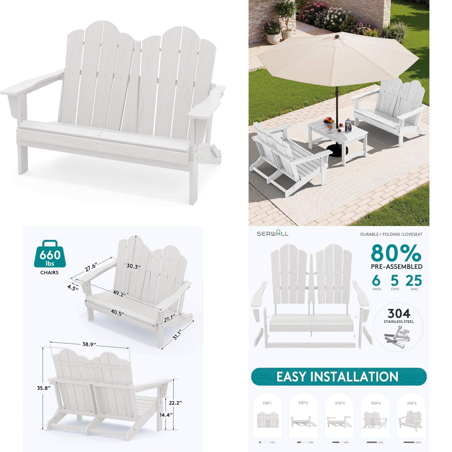 HDPE Allwetter-Klappbare Adiro – Outdoor Furniture Hdpe Bewertung und Preis