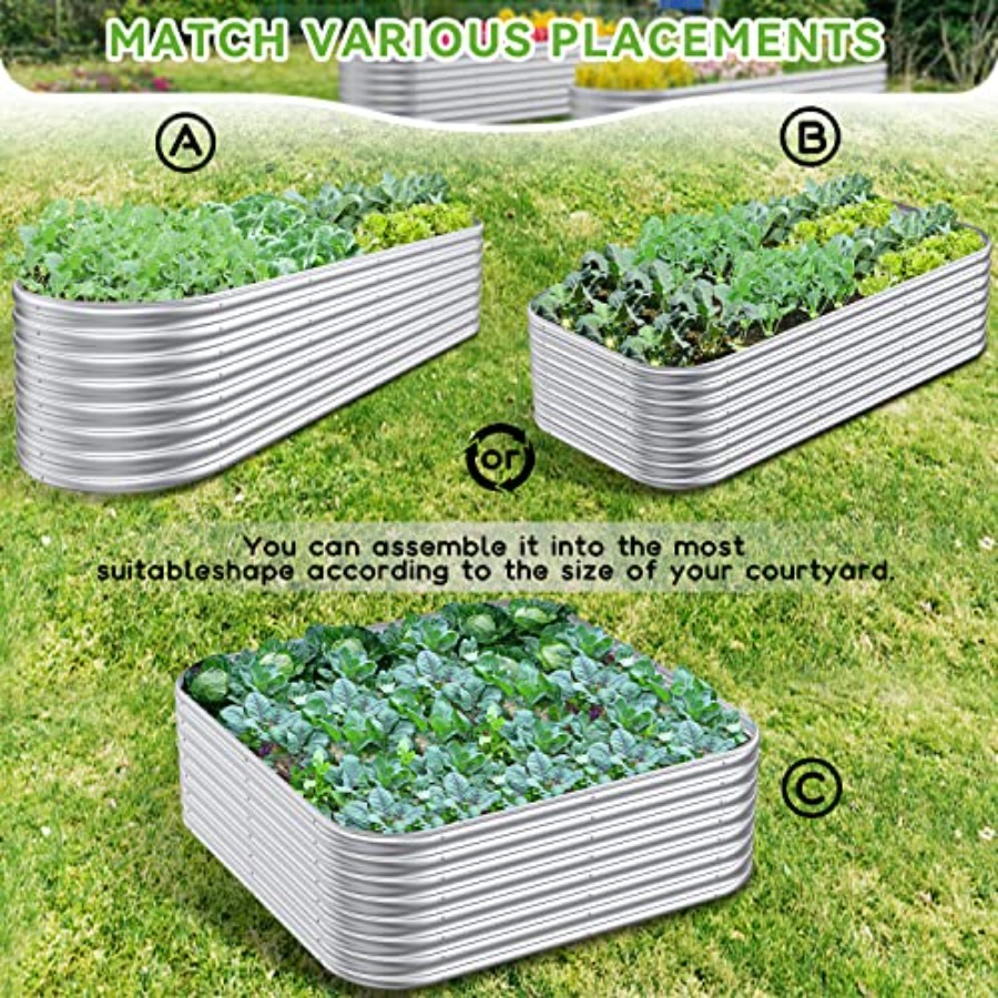 8x2x2/6,5x3,5x2/5x5x2ft Outdoo – Planter Raised Metal Bewertung und Preis