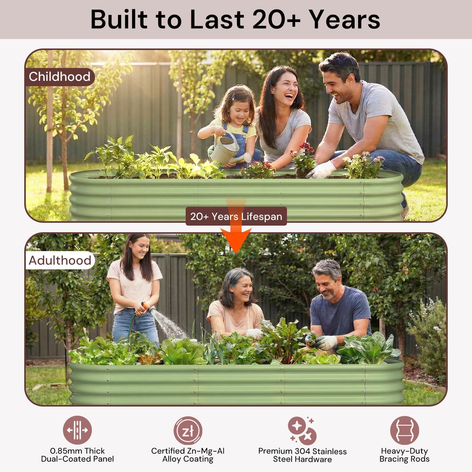 Verzinktes Hochbeet 8x4x1 ft,  – Planter Raised Metal Bewertung und Preis