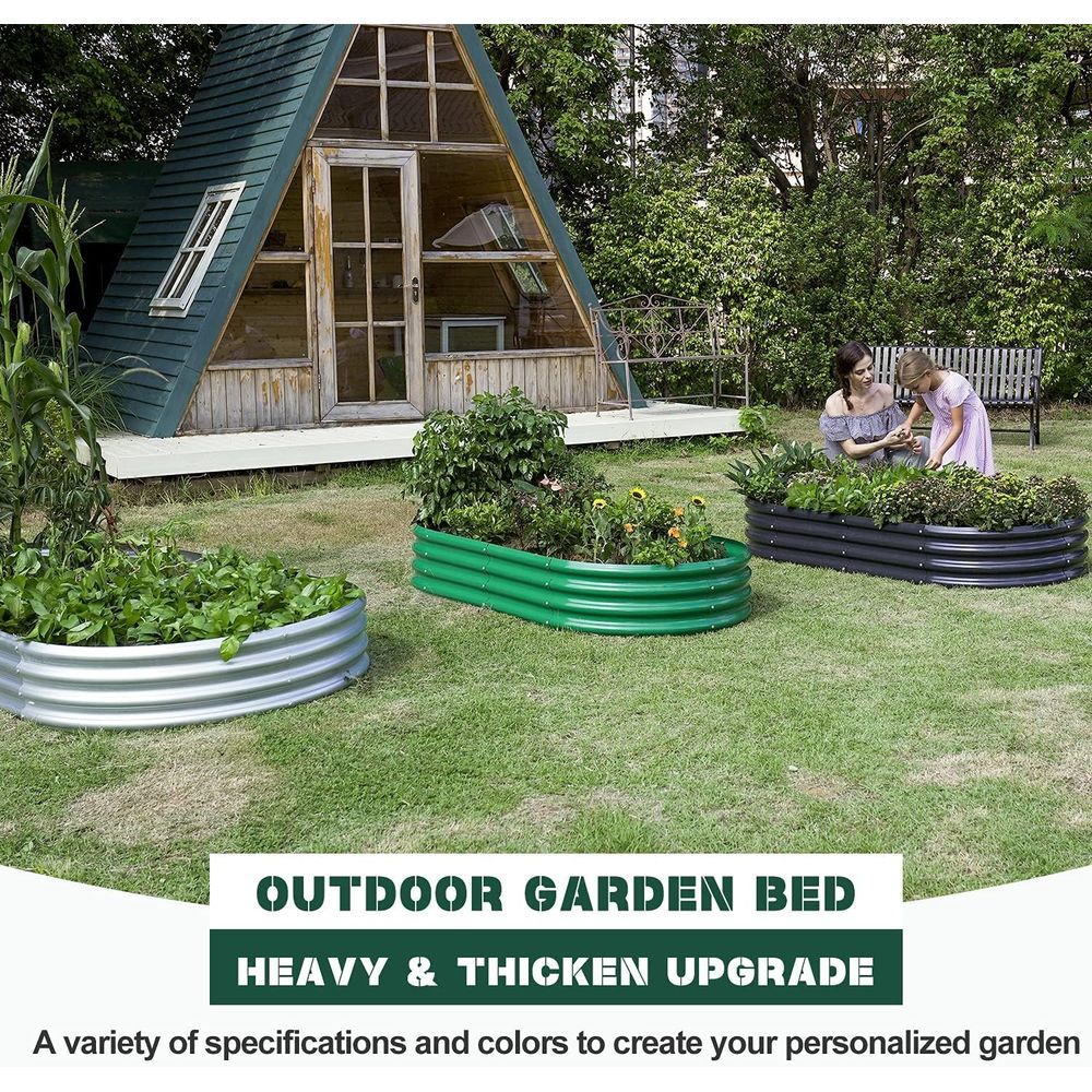 2er-Pack verzinkte ovale Hochb – Planter Raised Metal Bewertung und Preis