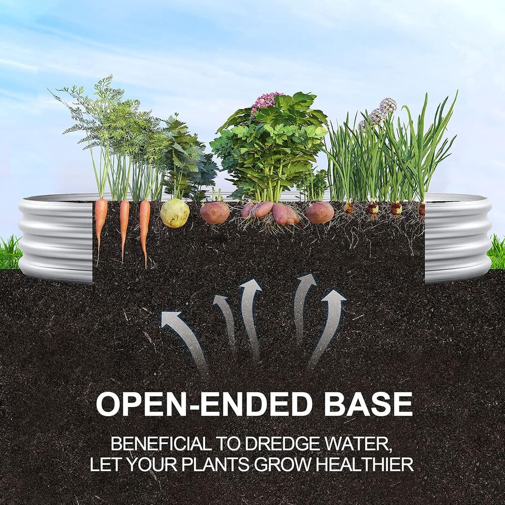 2er-Pack verzinkte ovale Hochb – Planter Raised Metal Bewertung und Preis