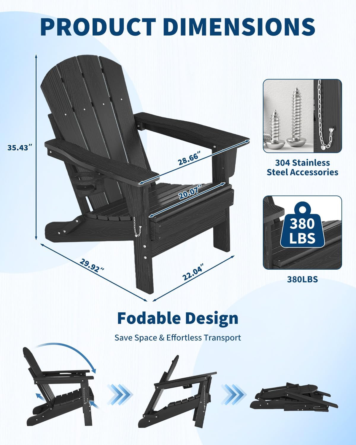 Klappbarer Adirondack-Stuhl au – Outdoor Furniture Hdpe Bewertung und Preis