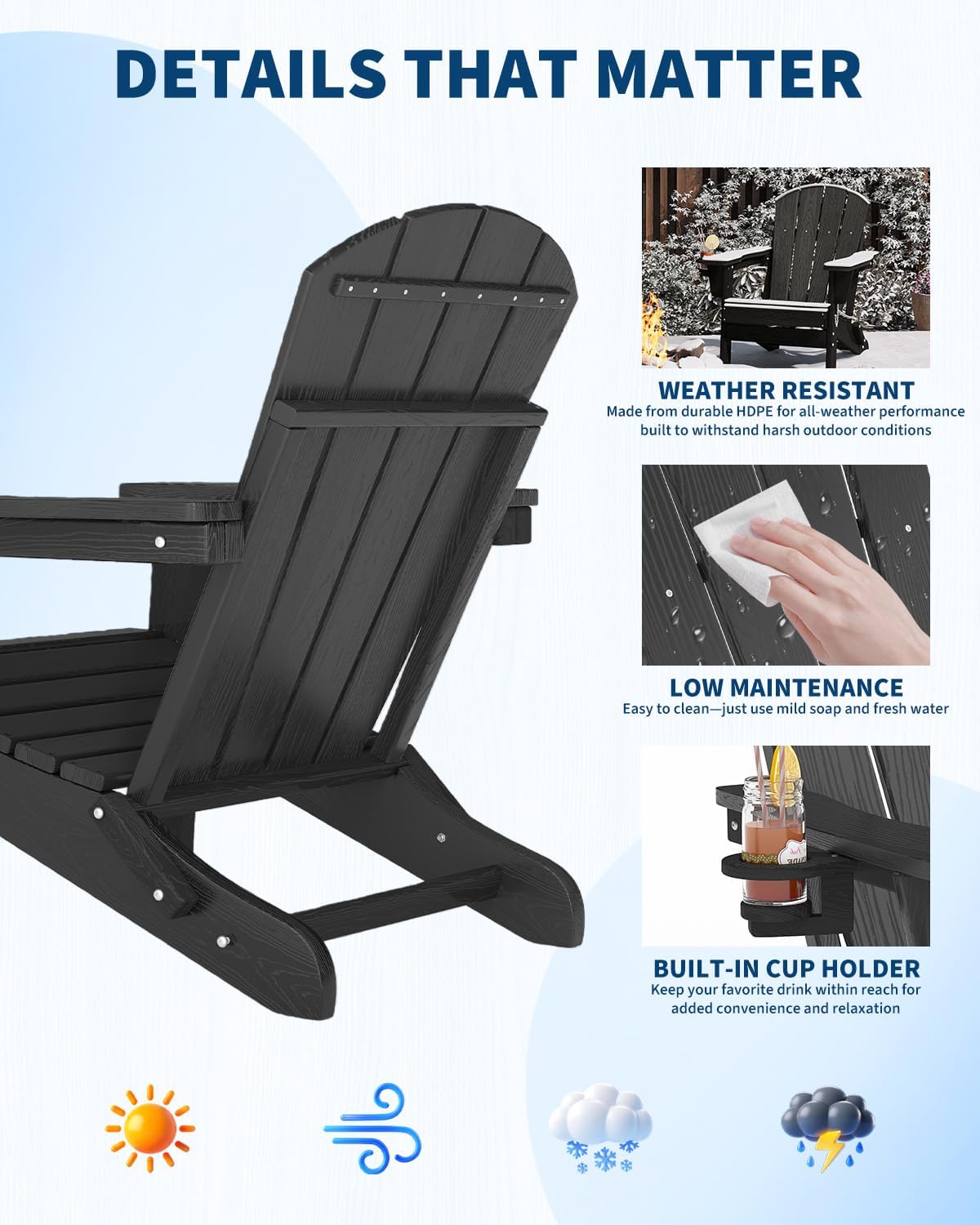 Klappbarer Adirondack-Stuhl au – Outdoor Furniture Hdpe Bewertung und Preis