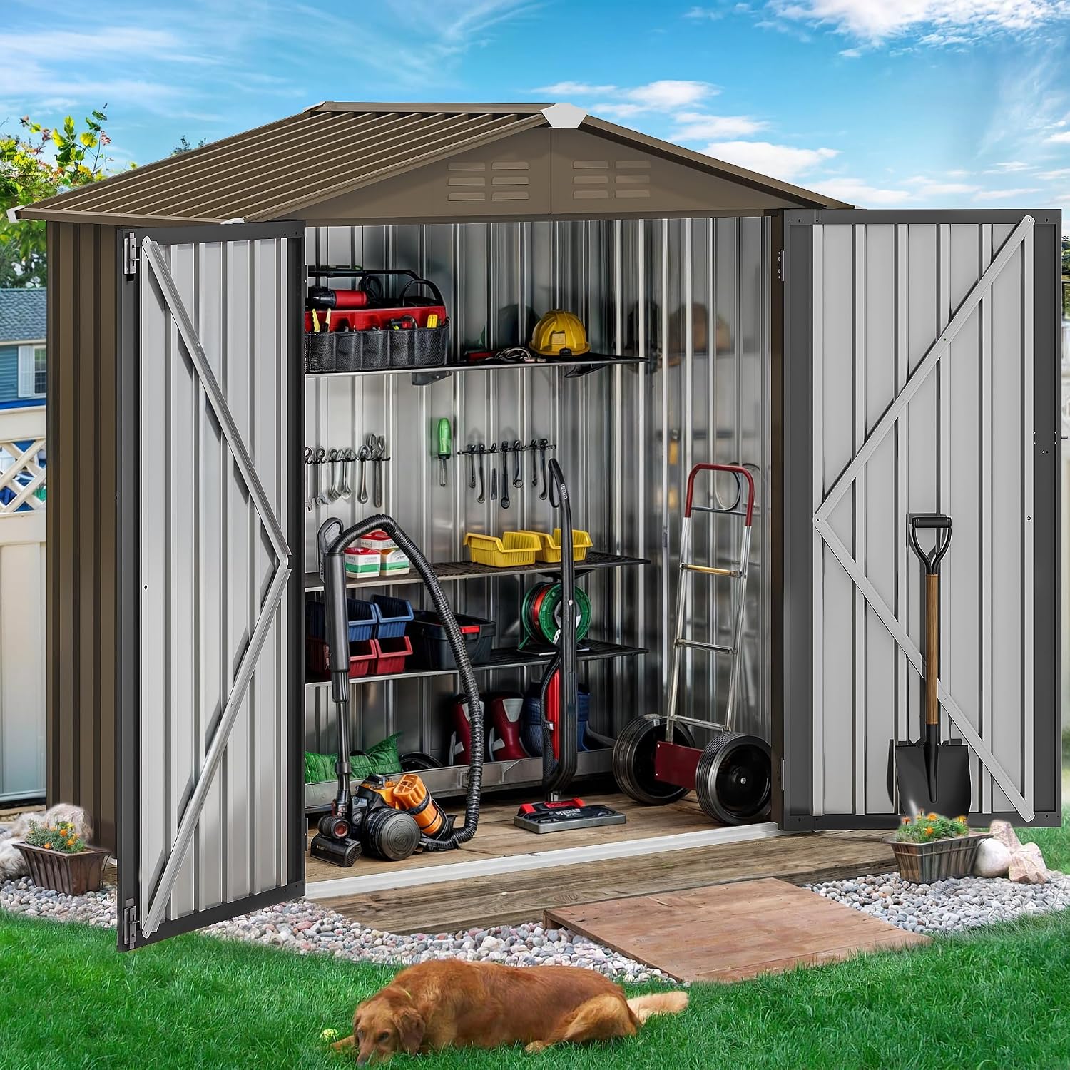 6x4ft Metall-Gartenhaus, wasse – Outdoor Furniture Heavy Bewertung und Preis