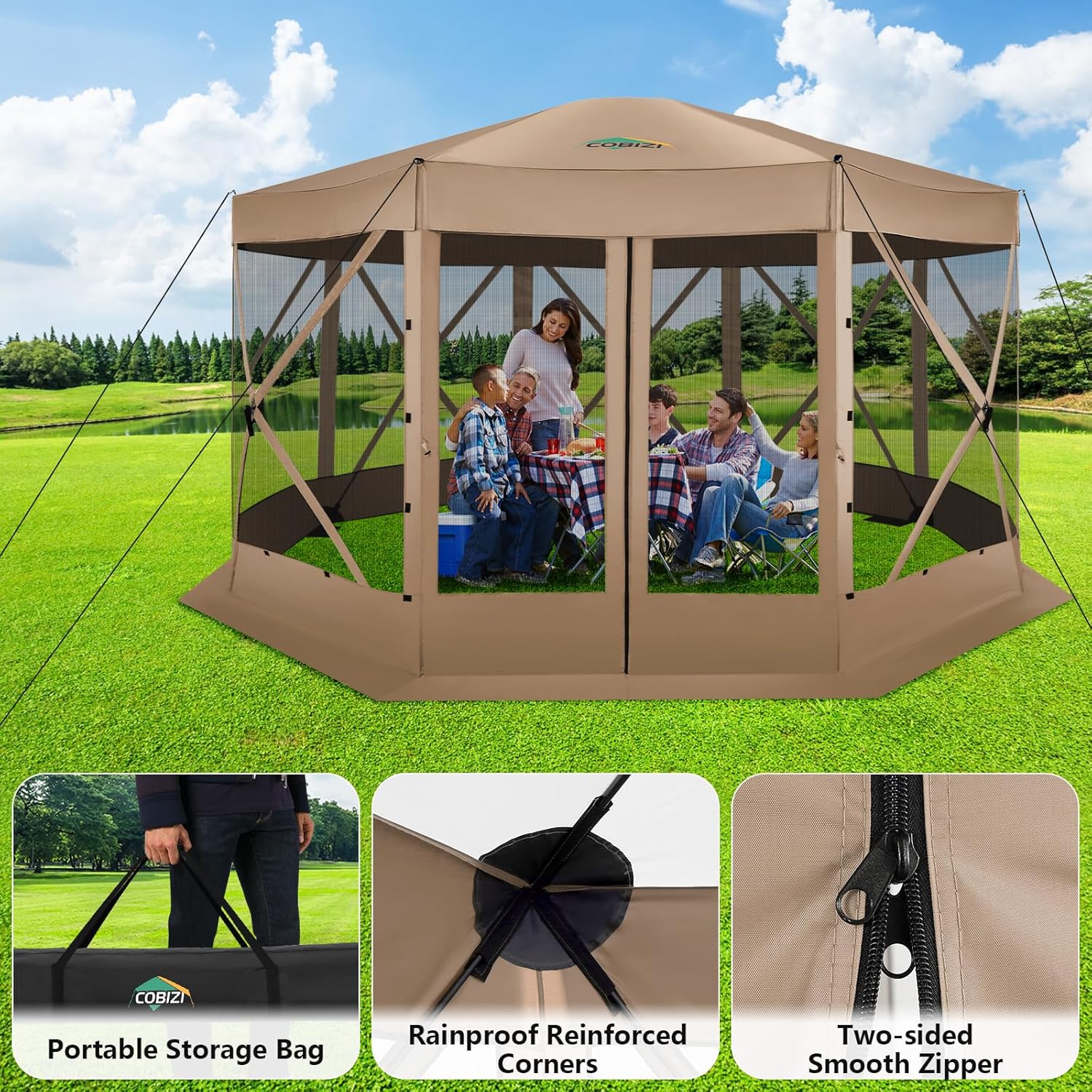 15x15 Pop-Up-Zelt mit Moskiton – Gazebo Pop Up Bewertung und Preis