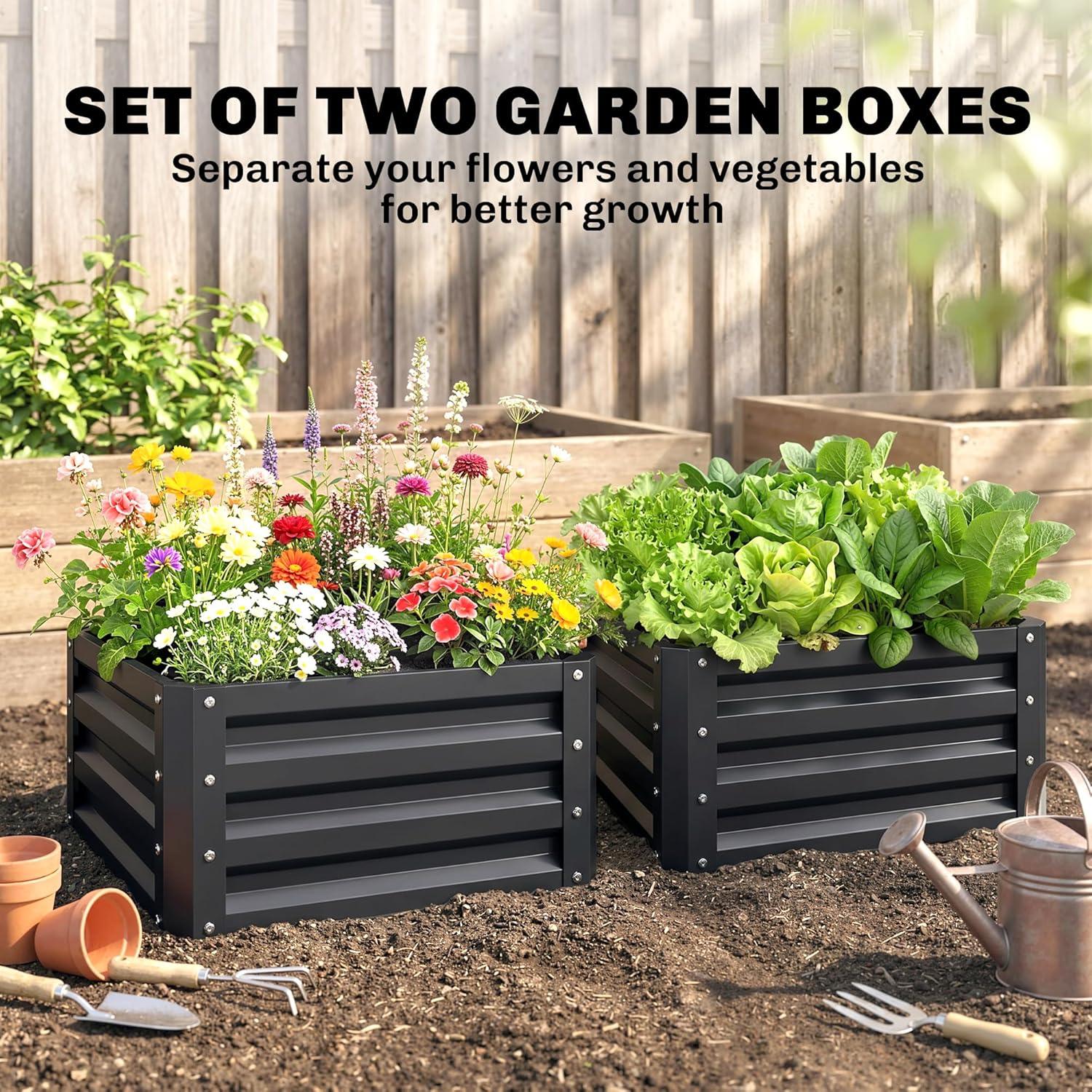 2-teiliges verzinktes Hochbeet – Planter Raised Metal Bewertung und Preis