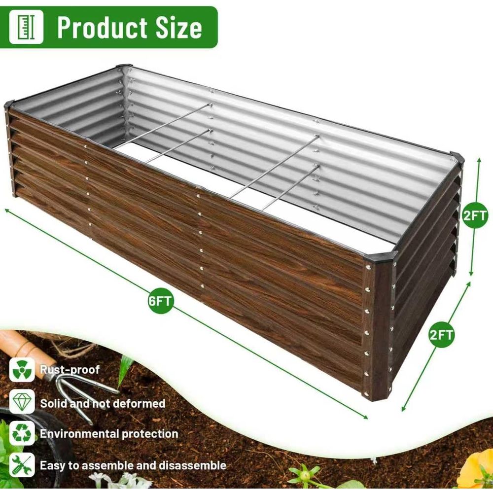 2er-Pack 6x2x2T Verzinktes Hoc – Planter Raised Metal Bewertung und Preis