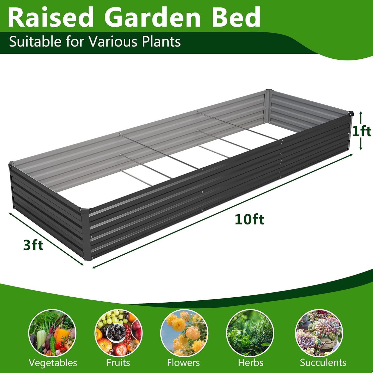 2er-Set 10x3x1ft Verzinktes Ho – Planter Raised Metal Bewertung und Preis