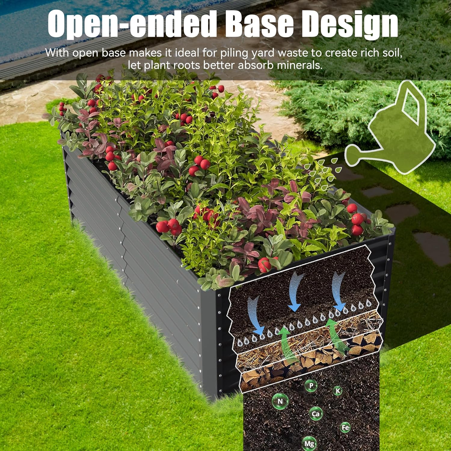 6x3x2ft Verzinktes Hochbeet, O – Planter Raised Metal Bewertung und Preis