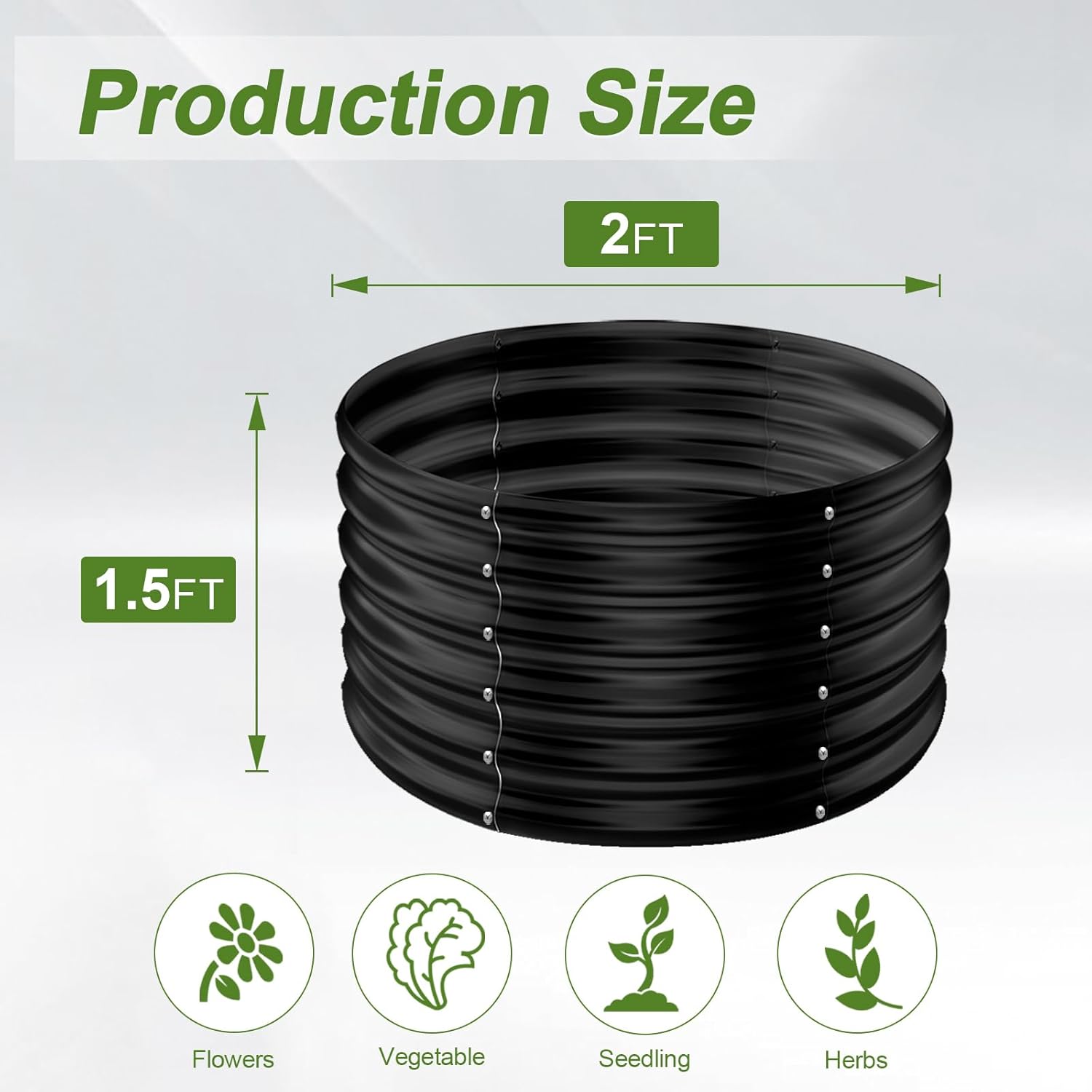 2er-Pack 2x2x1,5ft Runde Verzi – Planter Raised Metal Bewertung und Preis