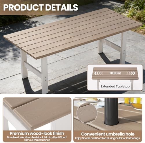 Gartenmöbel-Set, 7-teiliges Te – Outdoor Furniture Hdpe Bewertung und Preis