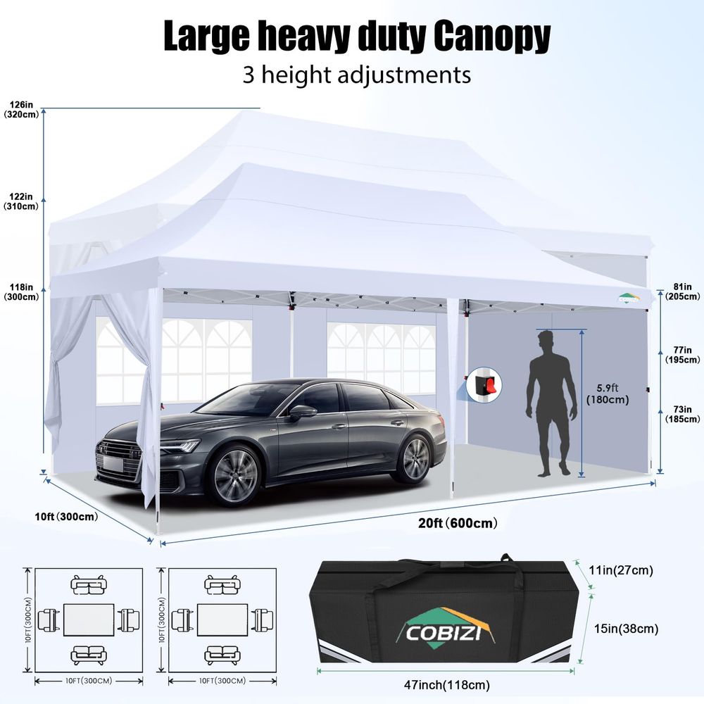 10x20 Pop-Up-Zelt mit 6 Seiten – Gazebo Pop Up Bewertung und Preis