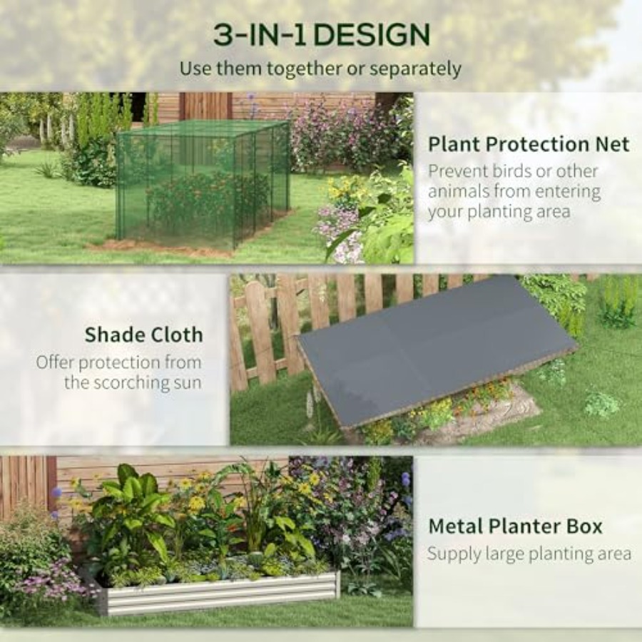 7,3 x 3,4 x 1 Fuß (2,2 x 1,0 x – Planter Raised Metal Bewertung und Preis