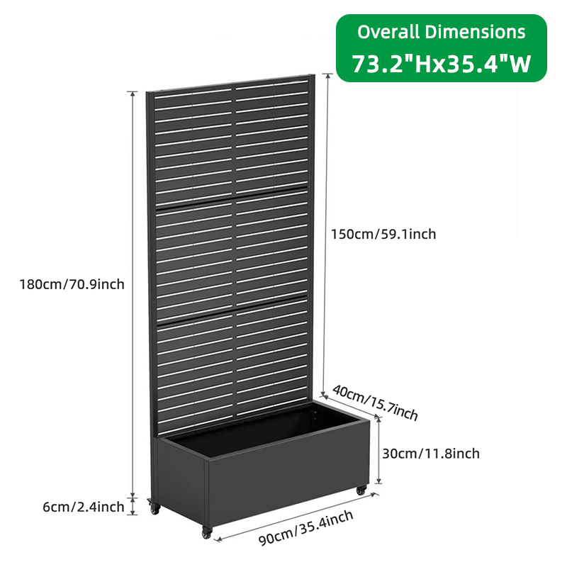 73,2 Zoll hoher Sichtschutz-Pf – Planter Raised Metal Bewertung und Preis