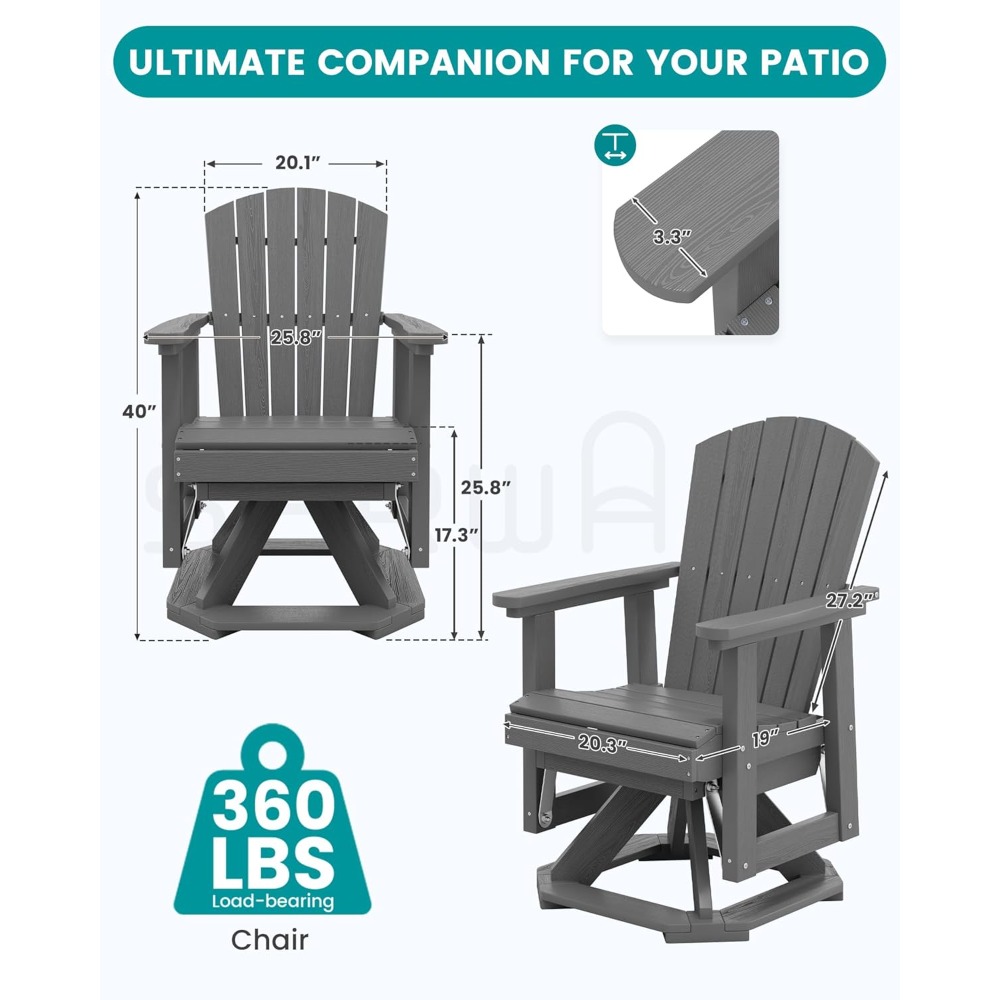Adirondack Schaukelstuhl mit D – Outdoor Furniture Hdpe Bewertung und Preis