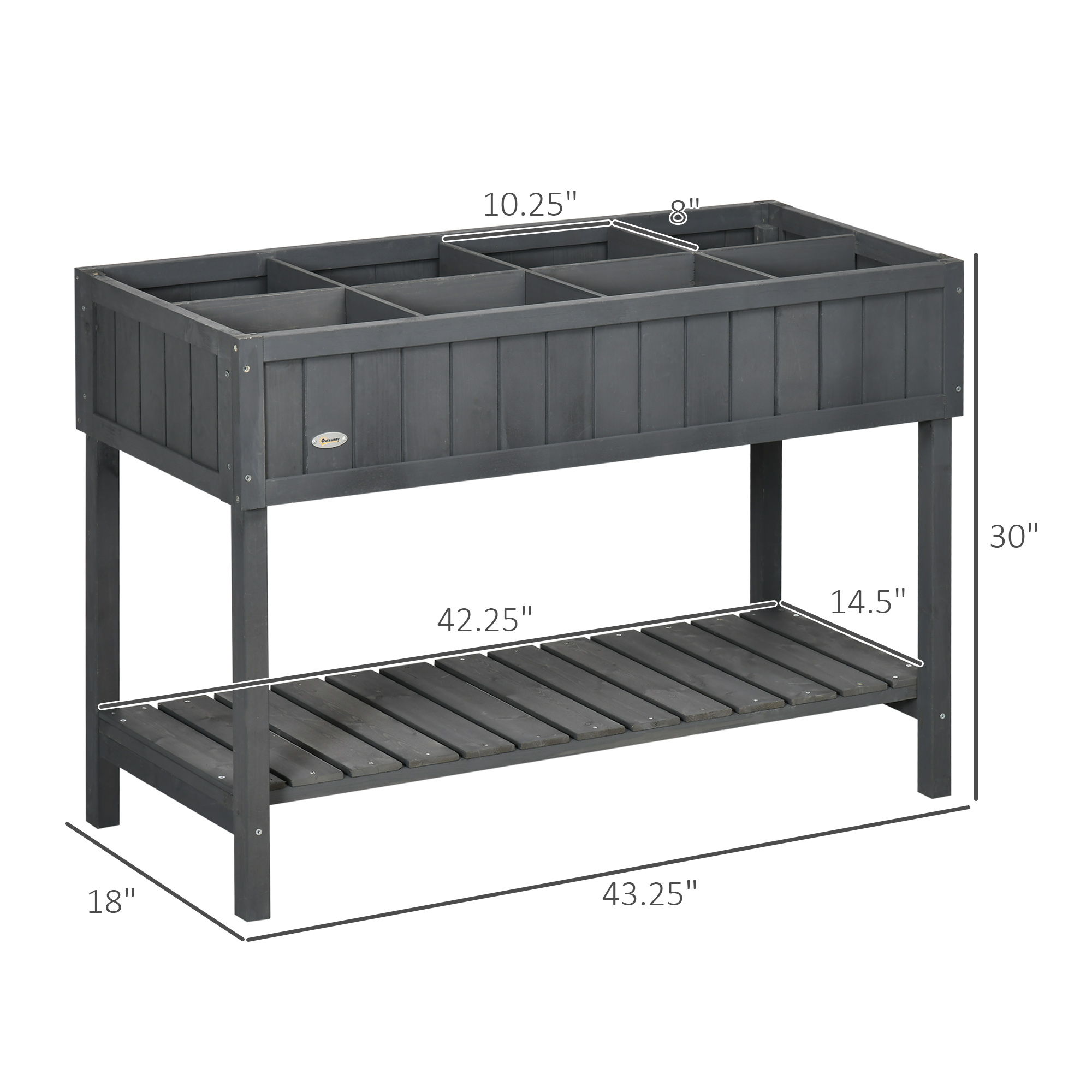 Holz-Hochbeet mit 8 Schlitzen, – Planter Raised Metal Bewertung und Preis