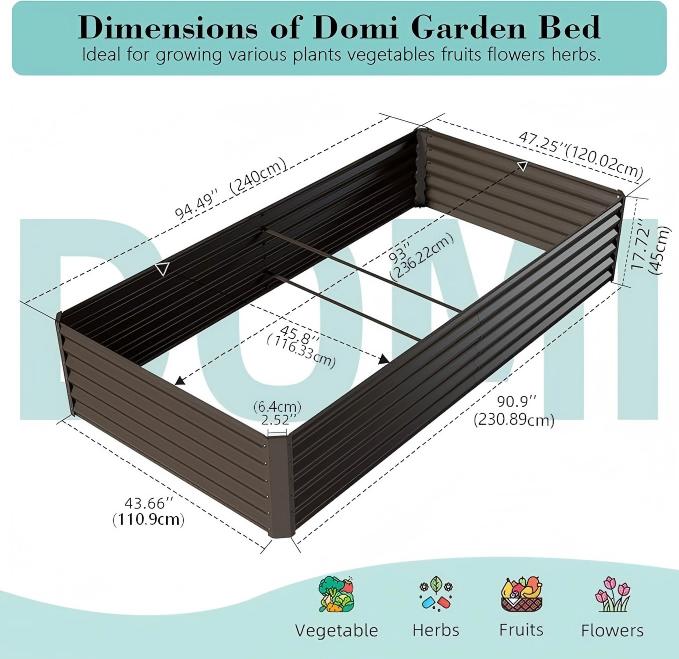 8x4x1,5 Fuß Verzinktes Hochbee – Planter Raised Metal Bewertung und Preis