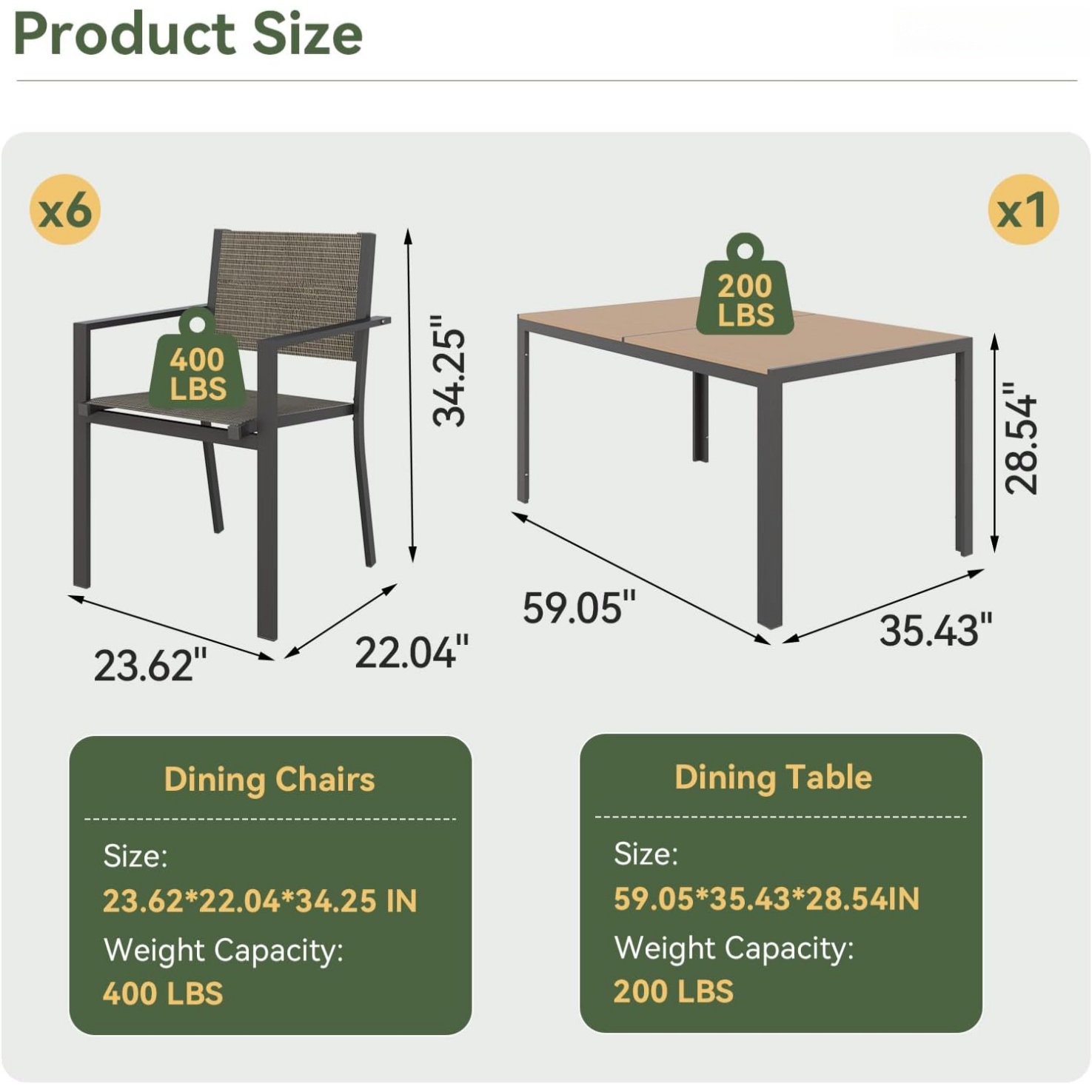 Aoxun 7-teiliges Garten-Essgru – Outdoor Furniture Deals Bewertung und Preis